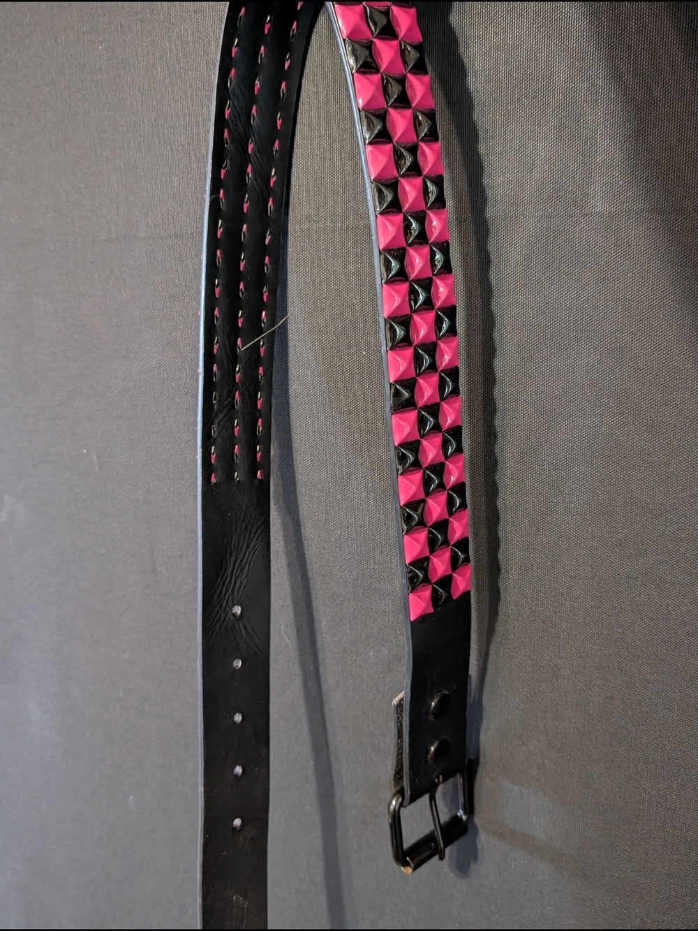 Y2K Alt Goth Size Small Pyramid Belt Hot Pink & Black Adjustable Hot Topic Mall